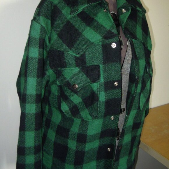 Vintage Ak-Jac Wool Jacket Men’s Green Black Plaid Hunting Chore Mackinaw SMALL - Picture 2 of 9
